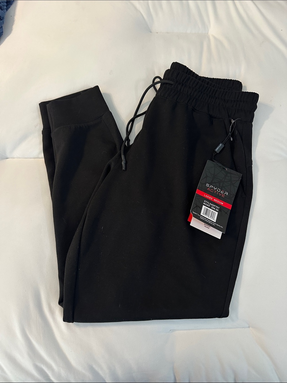 Spyder Black Womens Soft Drawstring Joggers